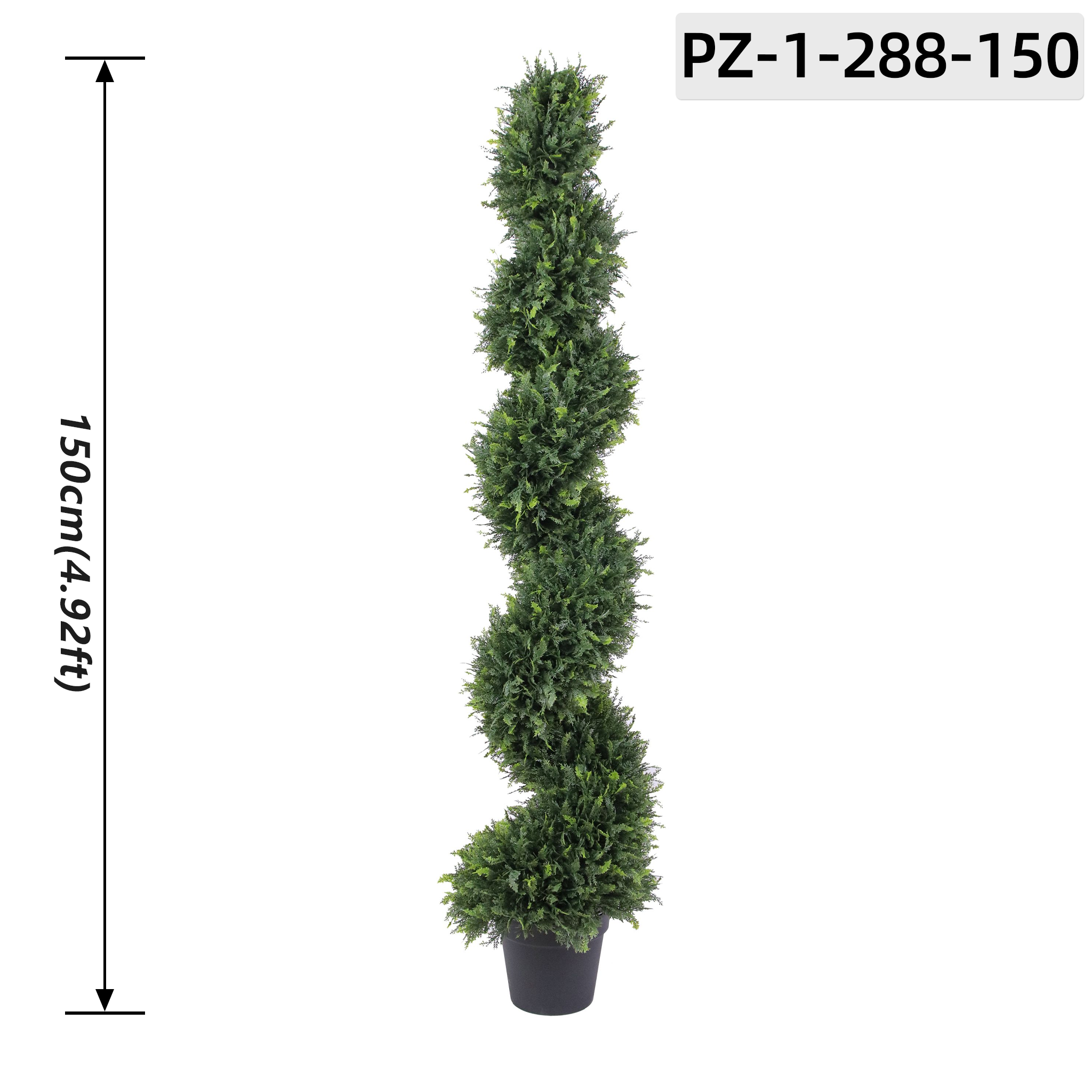Green Artificial Spiral Cedar Topiary Tree (150cm/4.92ft)