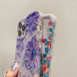 レーザーブルーライト花電話ケースiPhone 14 Pro Max 11 12 13 Pro Max 14Pro 13Pro高級耐衝撃TPUソフトシリコンカバー - Product Image 5