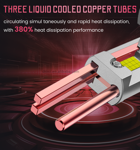 <span class=keywords><strong>2025</strong></span> công suất cao 240W 20000LM P12 5202 <span class=keywords><strong>Led</strong></span> Đèn Pha giá thấp tự động ba ống đồng 6500K CANBUS 5202 đèn pha Bóng đèn - Product Image 4