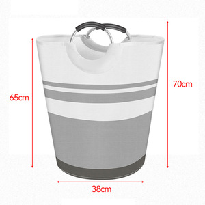 Nhà có thể gập lại vải giặt giỏ công suất lớn nhôm xử lý hiện đại bóng lưu trữ bin cho quần áo bẩn bán buôn - Product Image 3