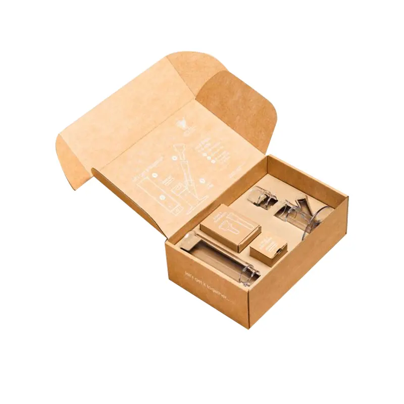 Коричневые гофрированные карточки на заказ, Спортивная упаковка, передняя и Верхняя накладка, массажный пистолет для глубоких мышц, подарочные коробки для почтовых отправлений из крафт-бумаги