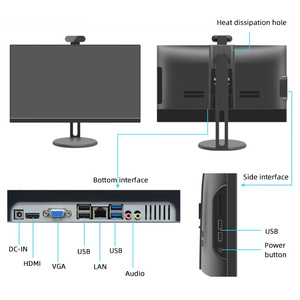 21.5 23.8インチAIOPC Intel Core i3 i5 i7 N5095 Office School Win10 Linux Ubuntu WIFIオールインワンデスクトップコンピューター (カメラ付き) - Product Image 5