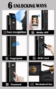 Biometrico 3D riconoscimento facciale Smart serratura della porta con schermo della fotocamera Tuya Wifi combinazione di impronte digitali blocco Nfc Rfid chiave blocco della carta - Product Image 2