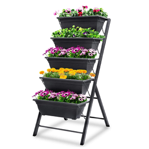 5 Tầng Dọc Lớn lên vườn giường cao kim loại dọc vườn trồng với hộp trồng - Product Image 1
