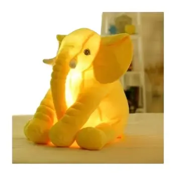 Cojín de animales de peluche suave personalizado, almohada de elefante de peluche suave que brilla intensamente, almohada de elefante luminosa con luz Led intermitente