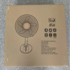 Hot Selling 16-Inch Portable Solar Rechargeable Fan New Design Electric Power Bank <strong>Function</strong> Mechanical Control Plastic <strong>Source</strong> - Product Image 4