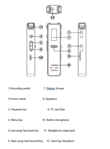 Mult-fonksiyonel gürültü önleyici ses kalem USB şarj uzun Distans ses Memo kaydedici tartışma yarışması ile - Product Image 6