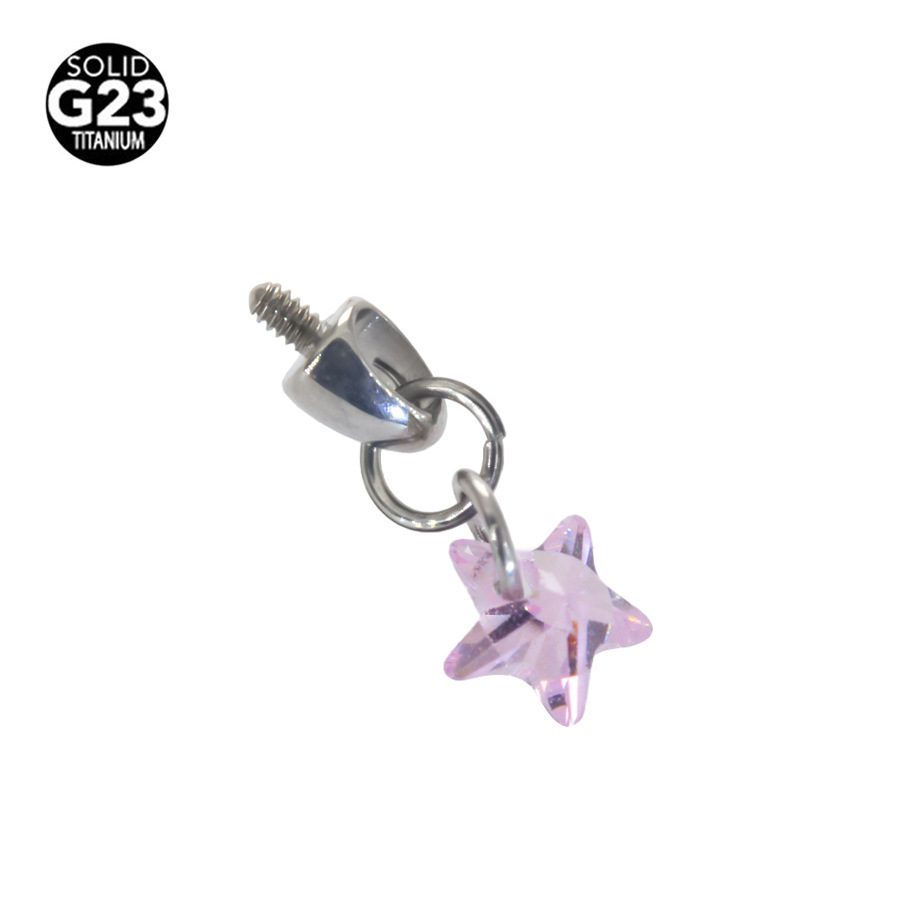 Pink five-pointed star ornament head