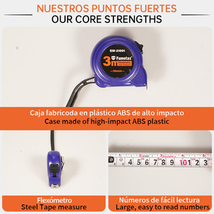 Fumetax <span class=keywords><strong>8</strong></span>-mét mét inch thép cai trị có thể thu vào băng biện pháp dụng cụ cầm tay đa màu sắc - Product Image 5