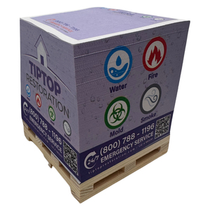 促销礼品3x3木托盘便笺立方体纸粘性便签垫方形立方体纸砖木质便笺 - Product Image 6