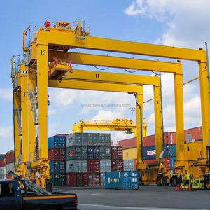 Container <strong>Loading</strong>,unloading,handling,and Stacking with Spreader Diesel Driven <strong>Double</strong> Girder 45t RTG Crane