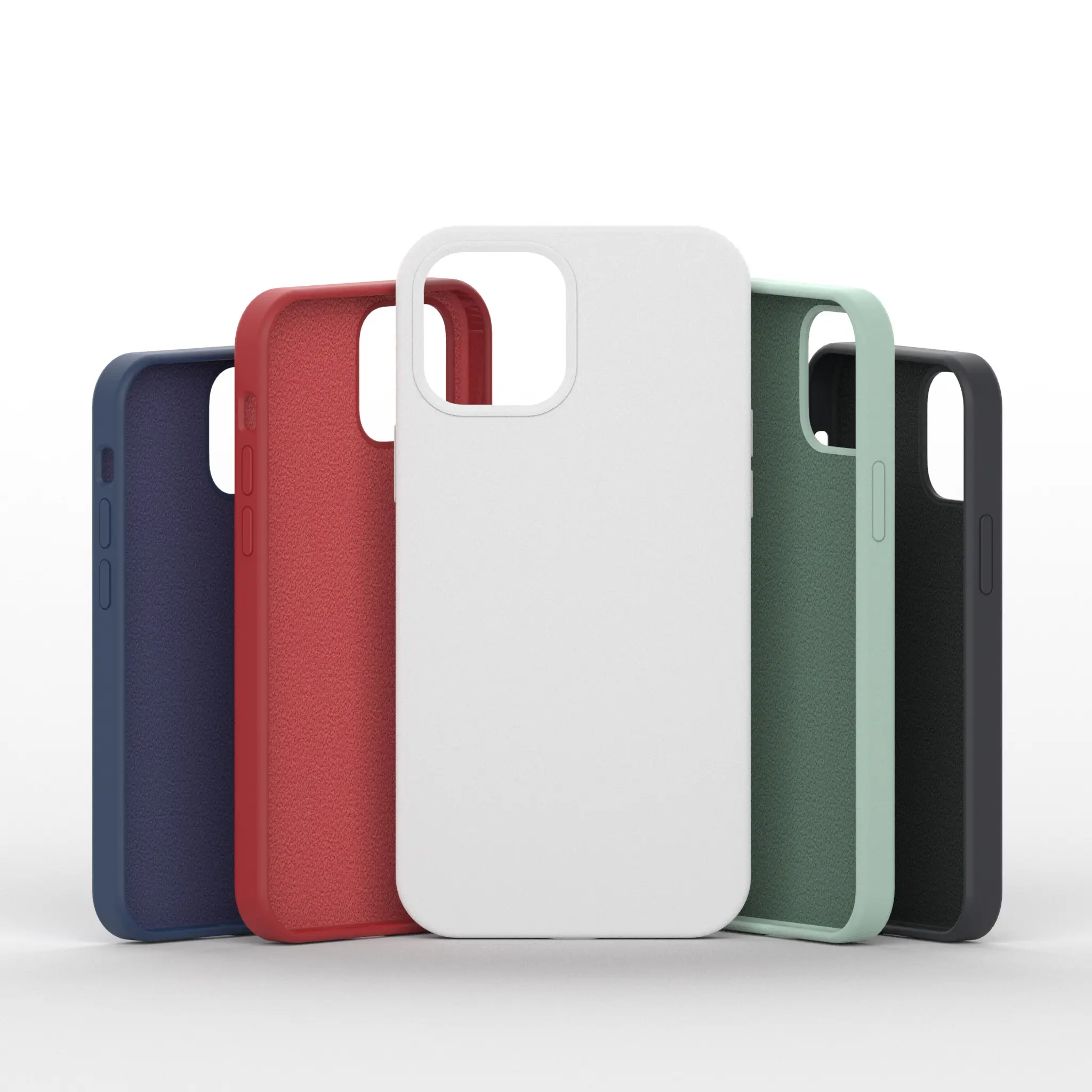 Para iphone caso a prueba de golpes a prueba líquido Original funda de silicona funda para teléfono móvil para iPhone 12 con logotipo de microfibra dentro