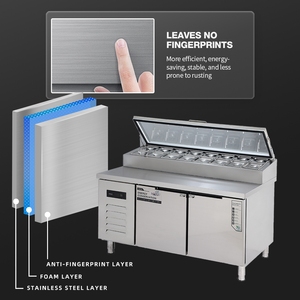Refrigerated Pizza Sandwich Prep Salad bar Counter Refrigerator Work Table <strong>Under</strong> Counter Top Fridge <strong>Chiller</strong> - Product Image 6