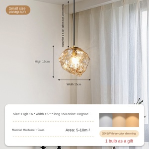 Minimalist yuvarlak demir yatak odası için lamba başucu buz blok restoran yaratıcı Internet tarzı avize küçük lav Bar ışıkları - Product Image 6
