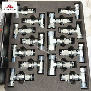 Bộ dụng cụ đo áp suất thủy lực 5 đồng hồ đo kèm đầu nối chữ T dùng cho máy xúc - Product Image 5