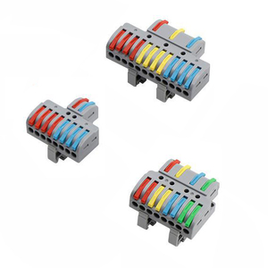 Supplier's Electrical Wiring <strong>Terminal</strong> <strong>Block</strong> 32A 250V Din Rail <strong>Block</strong> 2-8 3-12 4-8 <strong>Push</strong>-in Wire Copper <strong>Spring</strong> Plug-In Type Made PC - Product Image 2