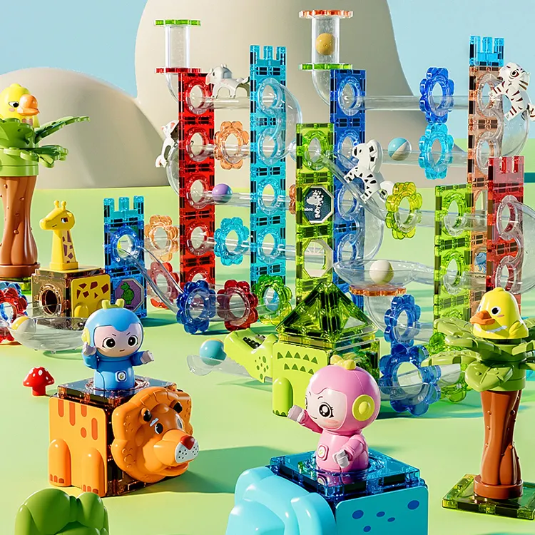 magnet building tiles 3D funny Animal paradise construction magnetic blocks & model building toy building block sets