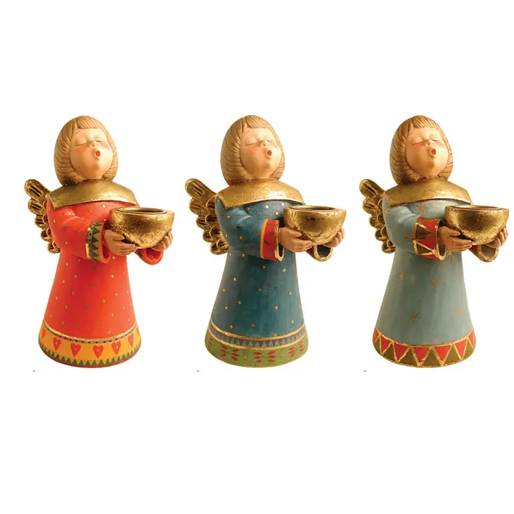 تمثال من مادة البوليريزين مصنوع يدويًا على شكل طائر الملاك مخصص بالجملة من مادة الراتنج مشغولات يدوية من مادة الراتنج لديكور المنزل ديكور الملاك