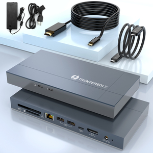 Intel sertifikalı 8K DisplayPort Thunderbolt 3 evrensel yerleştirme istasyonu güç teslimatı 500 Mb/s CFast 2.0 kart okuyucu USB 3.0 - Product Image 1