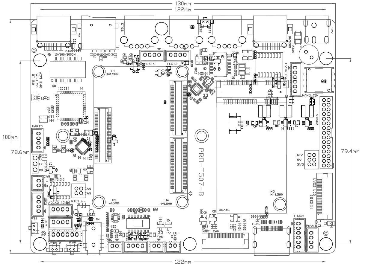 Rongpin Allwinner T507 core board T507 development board linux industrial control andriod PRO-T507