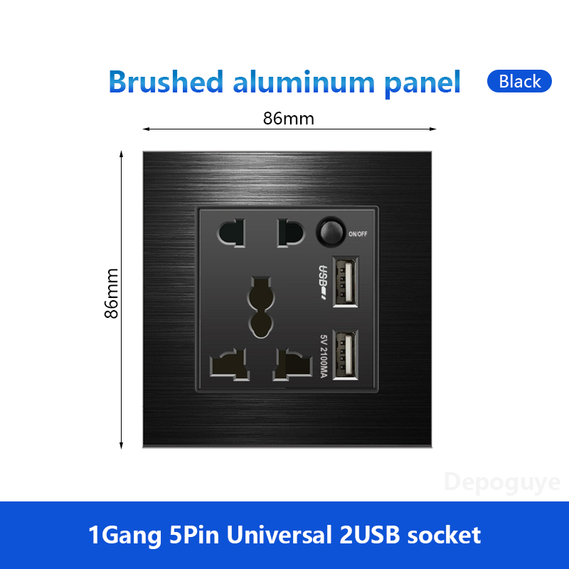 1 Gang 5 Broches Universel 2USB