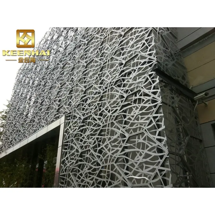 Custom Design moderno in alluminio parete decorativa arte spazzolato superficie per edificio per uffici facciata esterna pannelli di taglio Laser