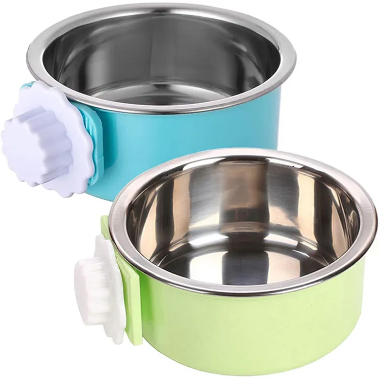 Factory Price Small Animals Food Bowls Separable Stainless Steel Dog Food And Water Bowl,Customizable Hanging Dog Bowls For Cage