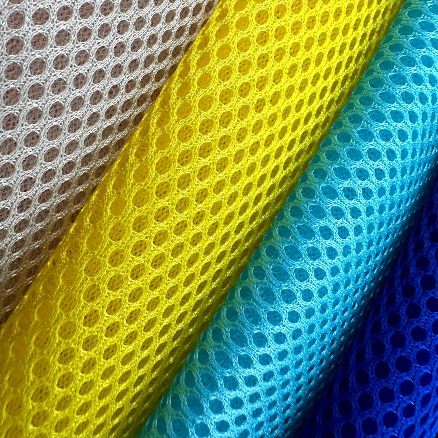 Sepatu olahraga jaring serat mikro kain jala nilon rajut berpendar kain jaring udara rajut 3D heksagonal