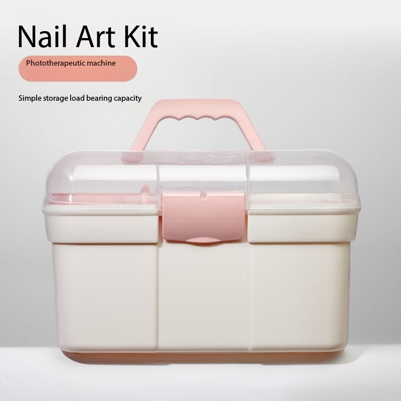 Caja de almacenamiento de manicura grande blanca-01