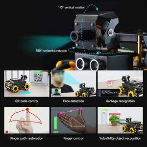 Yahboom 4WD Raspbot V2 AI Robot araç kiti yeni başlayanlar için ahududu Pi 5 dayalı eğitici oyuncak ROS2-Humble Python programlama seti
