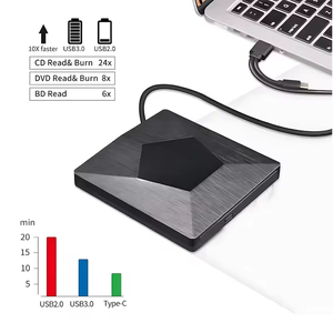 เครื่องเล่น bluray บันทึก USB3.0แบบพกพาเครื่องเล่น CD DVD-/+ RW สำหรับแล็ปท็อปพีซีเดสก์ท็อป Windows 7-11 Mac - Product Image 2