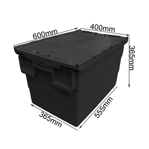 Cajón móvil de plástico PP sólido, tapa adjunta, contenedor logístico apilable con estilo, caja sólida, caja de almacenamiento de envío, uso de rotación - Product Image 1
