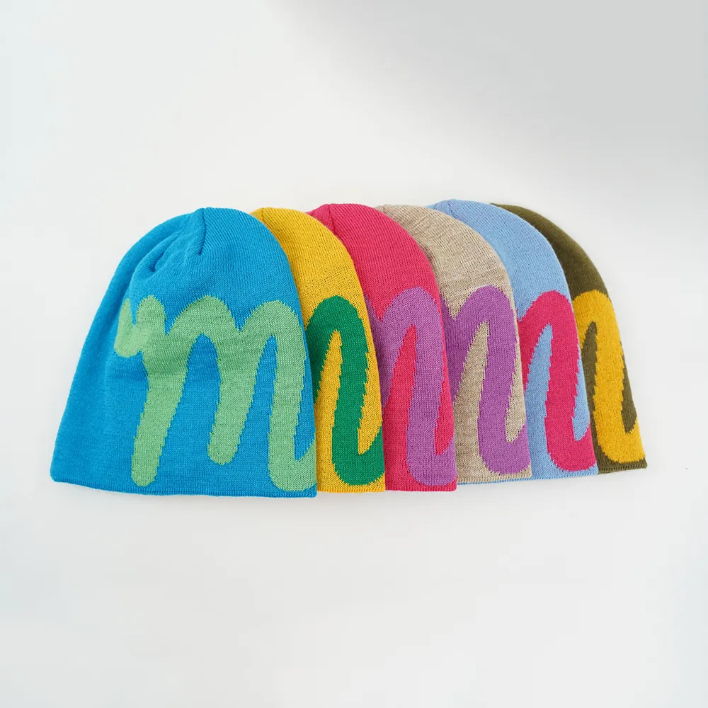 مخصص ناعم محبوك الشتاء مصمم الكروشيه في جميع أنحاء طباعة قبعات صغيرة Mea Culpa Jacquard Isherman