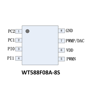 Waytronic WT588F02A-8S 8pin Voice Sound Chip lettore Mp3 Decoder Ic Circuit Chip Logic Ic Chip vocale DSP a 16 bit