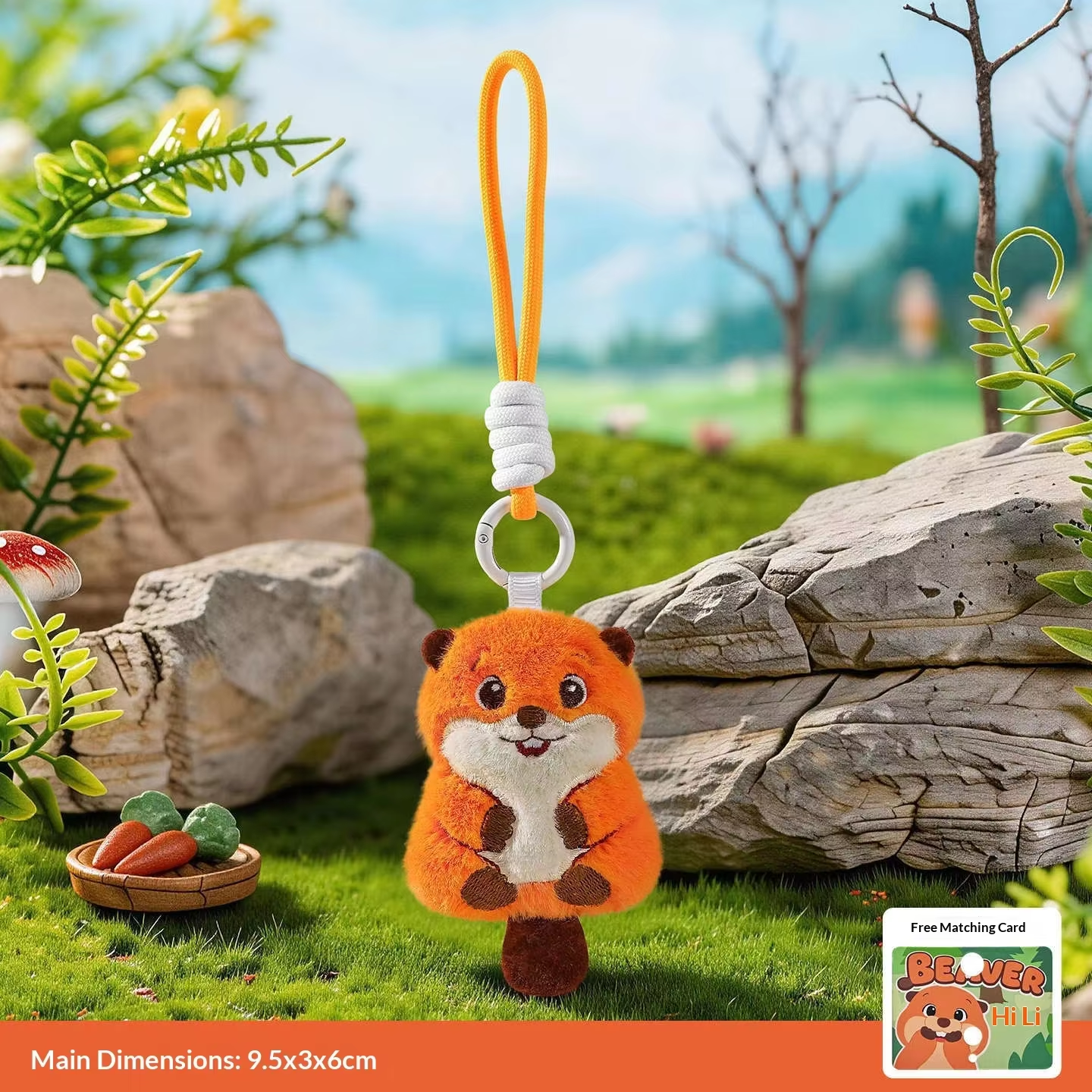 Plush beaver charm