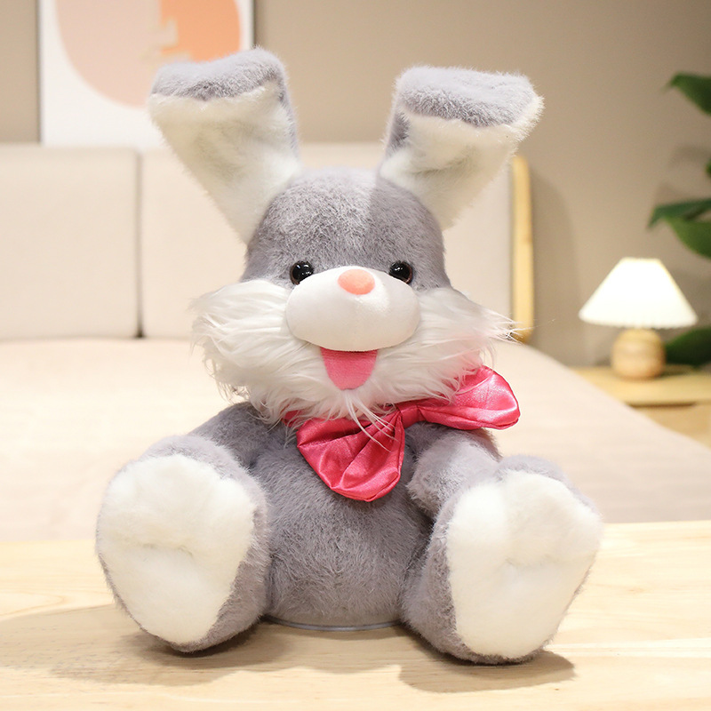 Gris - Conejo "Peek-a-boo" modelo inglés a batería