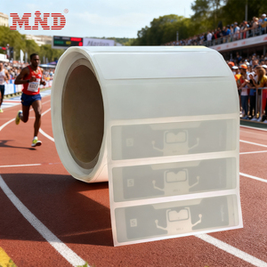 समर्थित डॉगबोन फोम रैफिड स्टिकर मार्टन स्पोर्ट्स टाइम टैग वैकल्पिक uhf rfid टैग गीला inlay सफेद मुद्रण योग्य लेबल टैग - Product Image 1