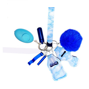 ผู้หญิง 10 ชิ้นแพ็คป้องกันตัวเองชุดพวงกุญแจป้องกันตัวเองพร้อมปลุกส่วนบุคคลลิปสติกกระเป๋านกหวีดที่เปิดขวด - Product Image 4