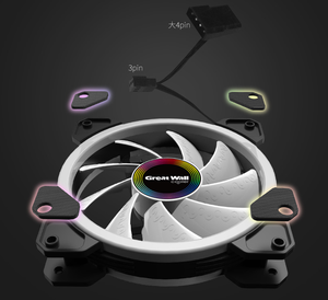 Ventilador de ordenador RGB de 120mm, 4 pines, doble Aura, con control remoto, ventiladores de refrigeración RGB