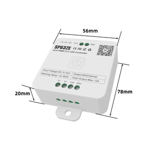 SP632E 2-канальный PWM CCT светодиодный контроллер света DC 5-24V 12A двойной цвет умный синий зуб музыкальный диммер 2,4G RF сенсорный пульт дистанционного управления/панель - Product Image 3