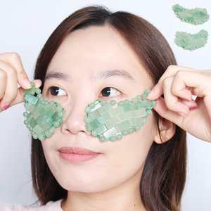 Doğal kullanımlık yeşim rulo göz kapağı uyku maskesi sıcak ve soğuk Anti-Aging kabartma yüz için gül ile kuvars taş - Product Image 2