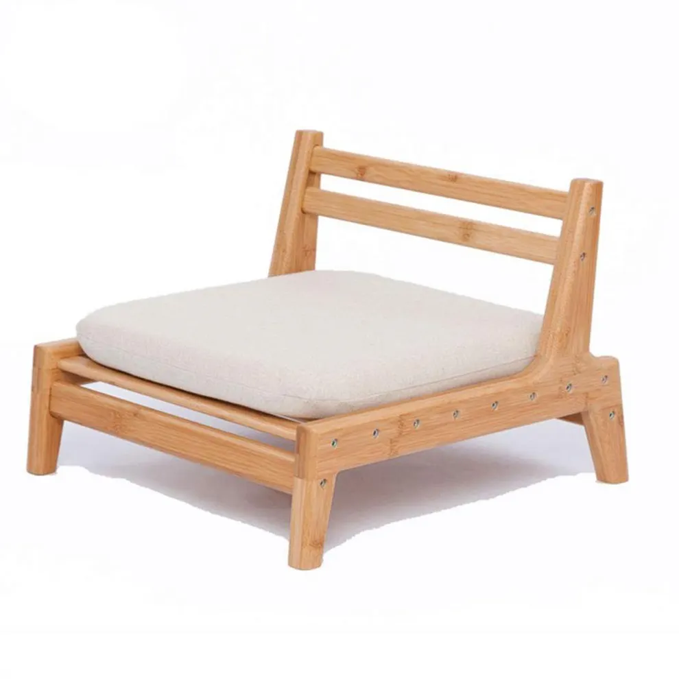 Wholesale Japanese Style Bamboo Meditation Seat With Cushion Modern Tatami Chair Floor Backrest Chair Home Furniture