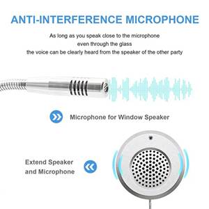 Micrófono de intercomunicación de doble vía, sistema de Walkie Talkie antiinterferencias para intercomunicador de ventana de Banco de vidrio, 2 uds., 2 uds. - Product Image 3
