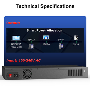 Heavy Duty 16-Port 65W Charger Hub, Supports PD/QC/SCP Protocols, Global Voltage <strong>Input</strong> - Product Image 6
