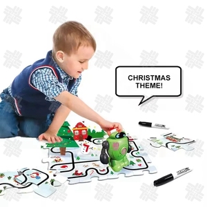 KW natale tema novità linea Tracking Robot disegno induttivo Puzzle tascabile Robot giocattolo pista Robot per bambini - Product Image 4