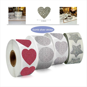300pcs Heart Sticker Roll <strong>Red</strong> Glitter Frosted Decorative Gift Sealing <strong>Decals</strong> Labels Envelope Valentine's Day Love Sticker - Product Image 1