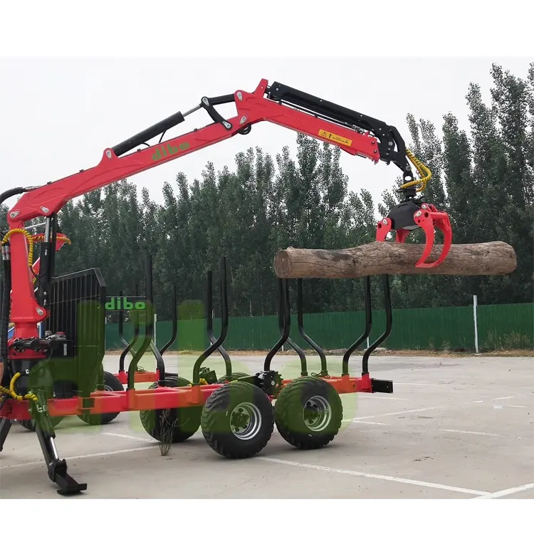 CE approvato ATV Farm Log rimorchio idraulico benzina motore diesel legno Grapple gru in legno con gru PTO guidato made in China
