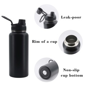Biểu tượng tùy chỉnh 1L tường thép không gỉ cách nhiệt chân không <span class=keywords><strong>Flask</strong></span> 12oz 22oz 32oz sơn tĩnh điện thể thao chai nước - Product Image 3