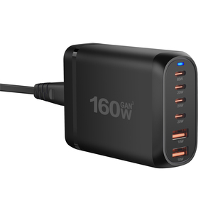 160W USBC充電器タイプCPD65WGaN急速充電USB-C USB-A 6ポート電話タブレットおよびラップトップ用デスクトップ充電器ステーション - Product Image 5