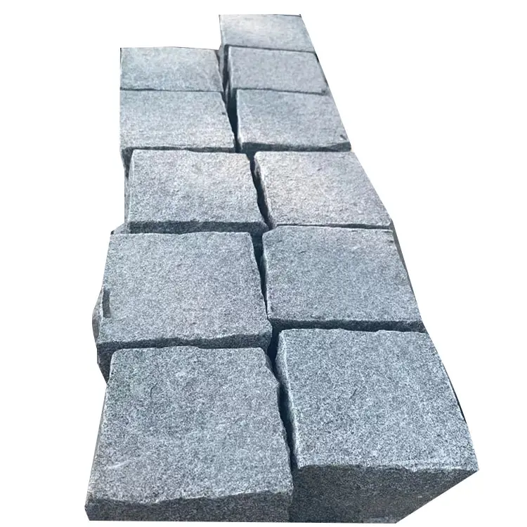 China Natural Granite Pavers Outdoor G654 Herstellung Granit Kopfstein pflaster Block Auffahrt Pflasters tein